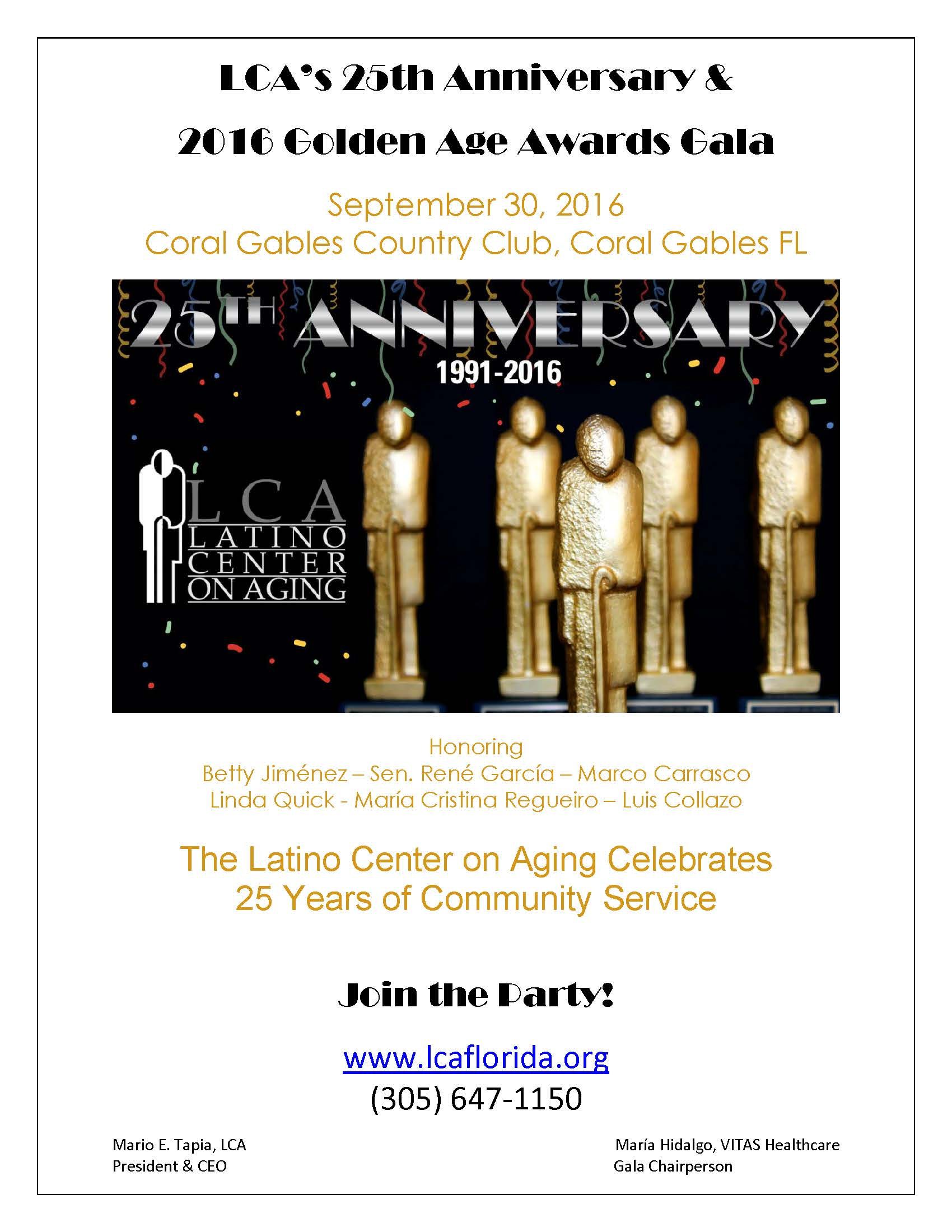 The Latino Center on Aging 2016 25th Anniversary and Golden Age Awards