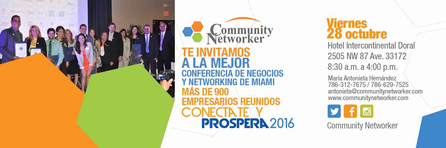 community networker conectate y prospera event spanish flyer