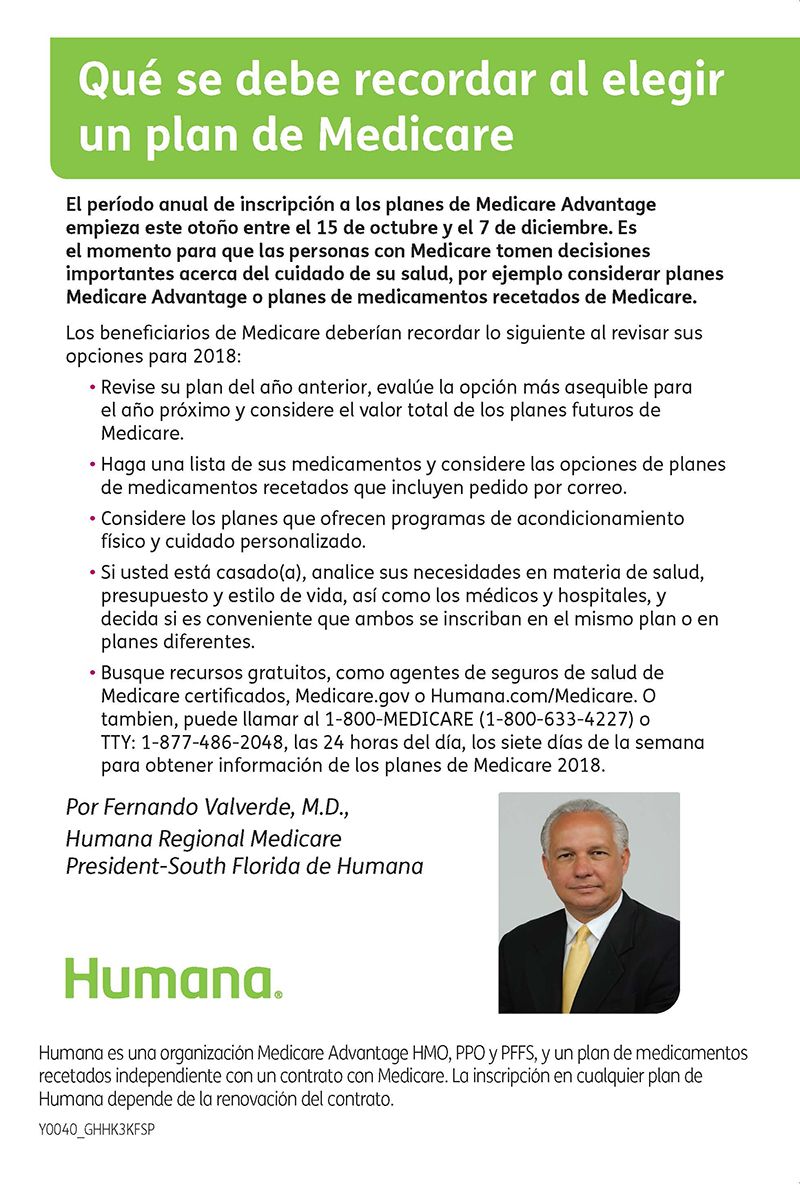 Humana Que se debe recordar al elegir un plan de Medicare